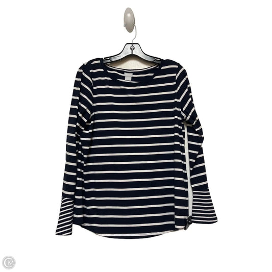 Top Long Sleeve Basic By Chicos In Striped Pattern, Size: M