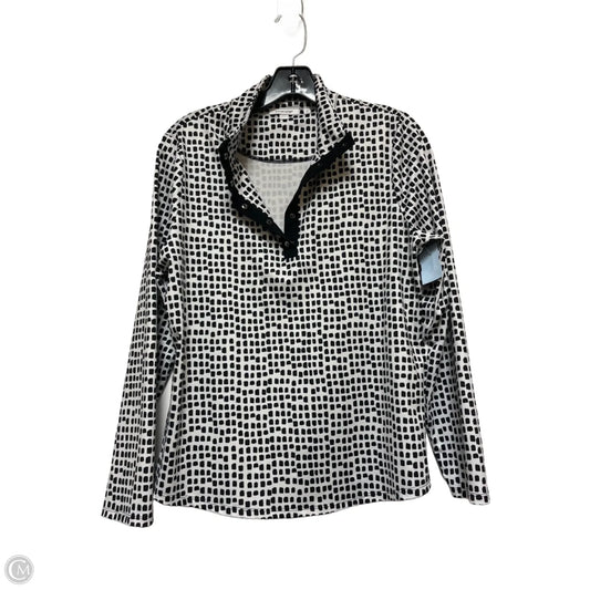 Top Long Sleeve By Chicos In Black & White, Size: M
