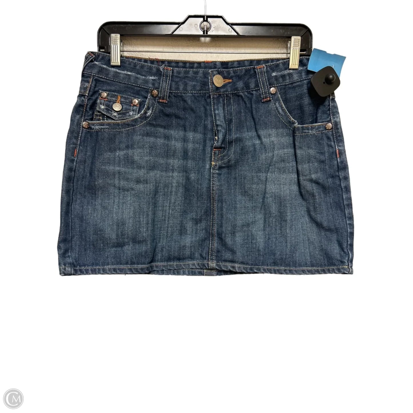Skirt Mini & Short By True Religion In Blue Denim, Size: 12