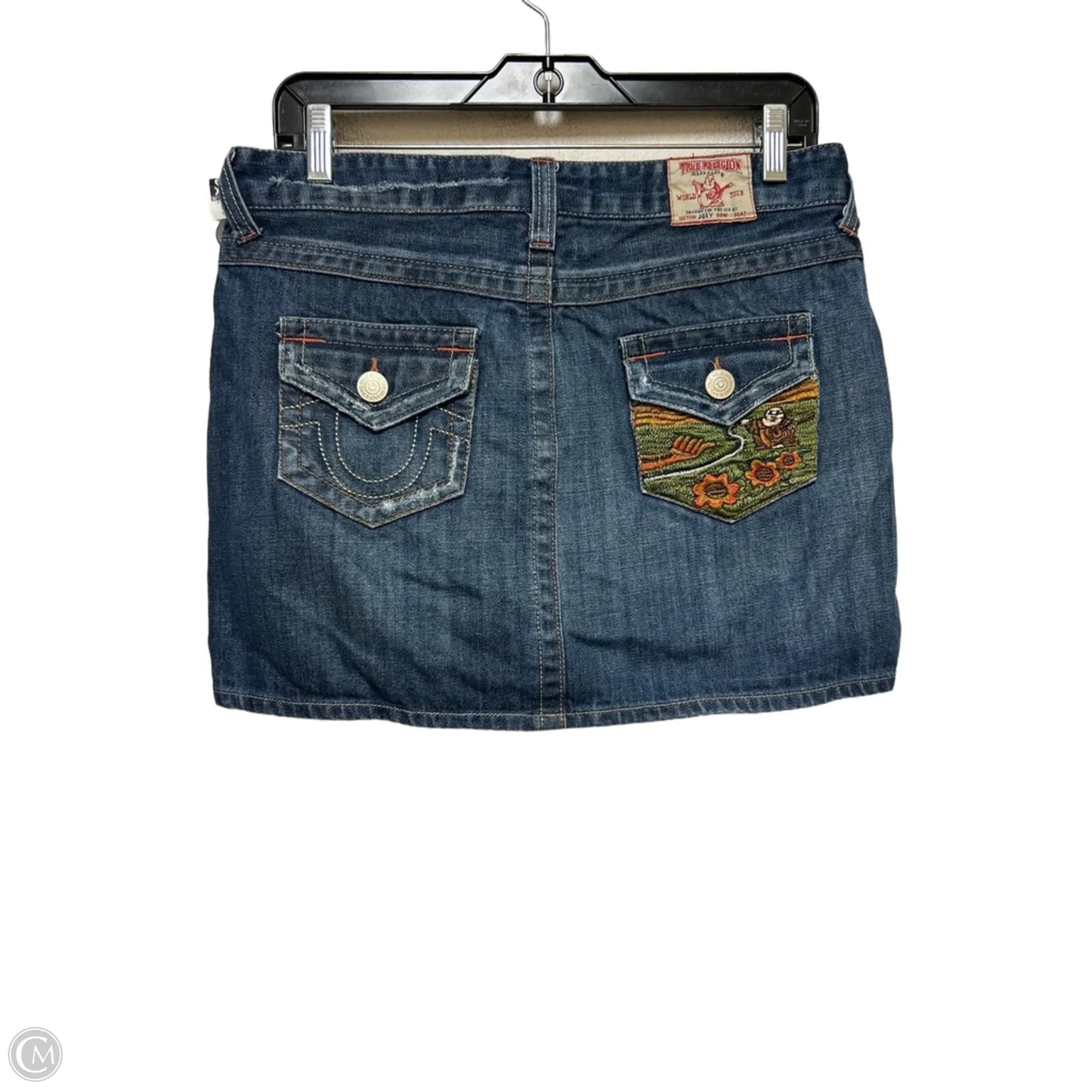 Skirt Mini & Short By True Religion In Blue Denim, Size: 12