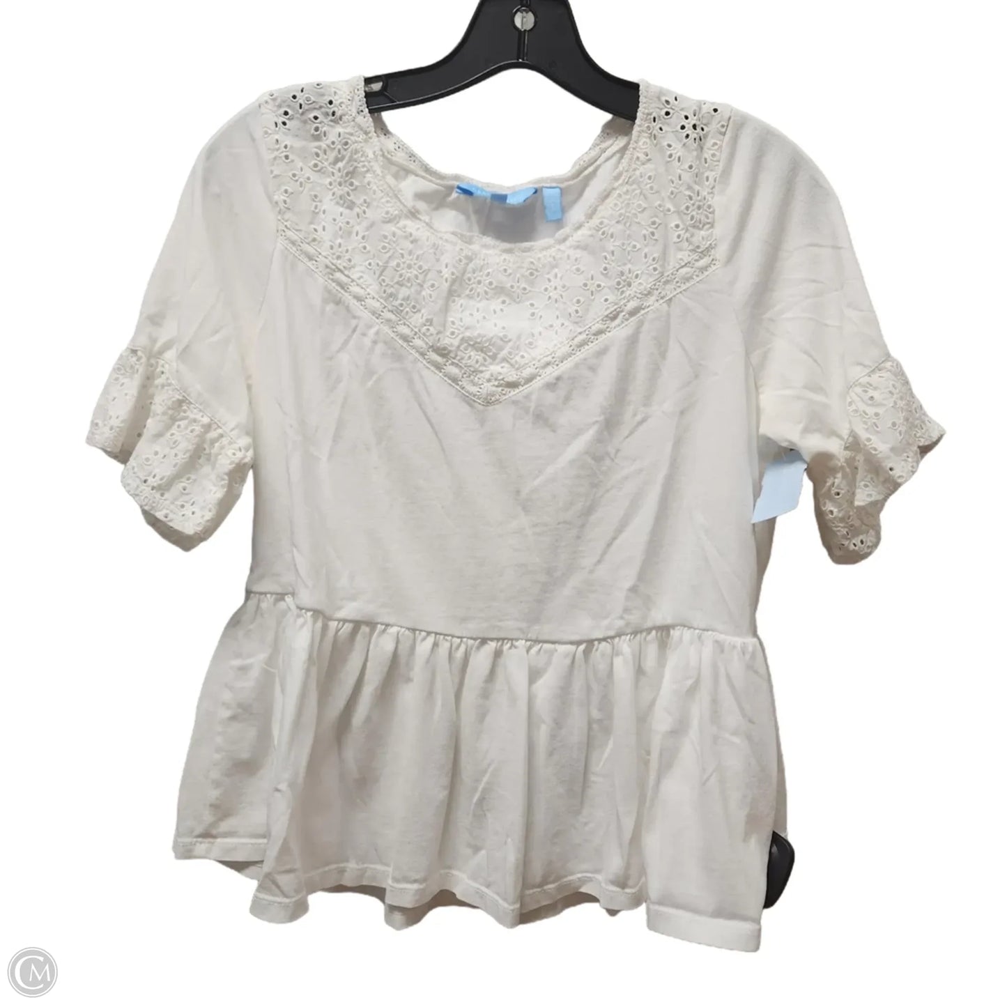 Top Short Sleeve By Draper James In White, Size: M