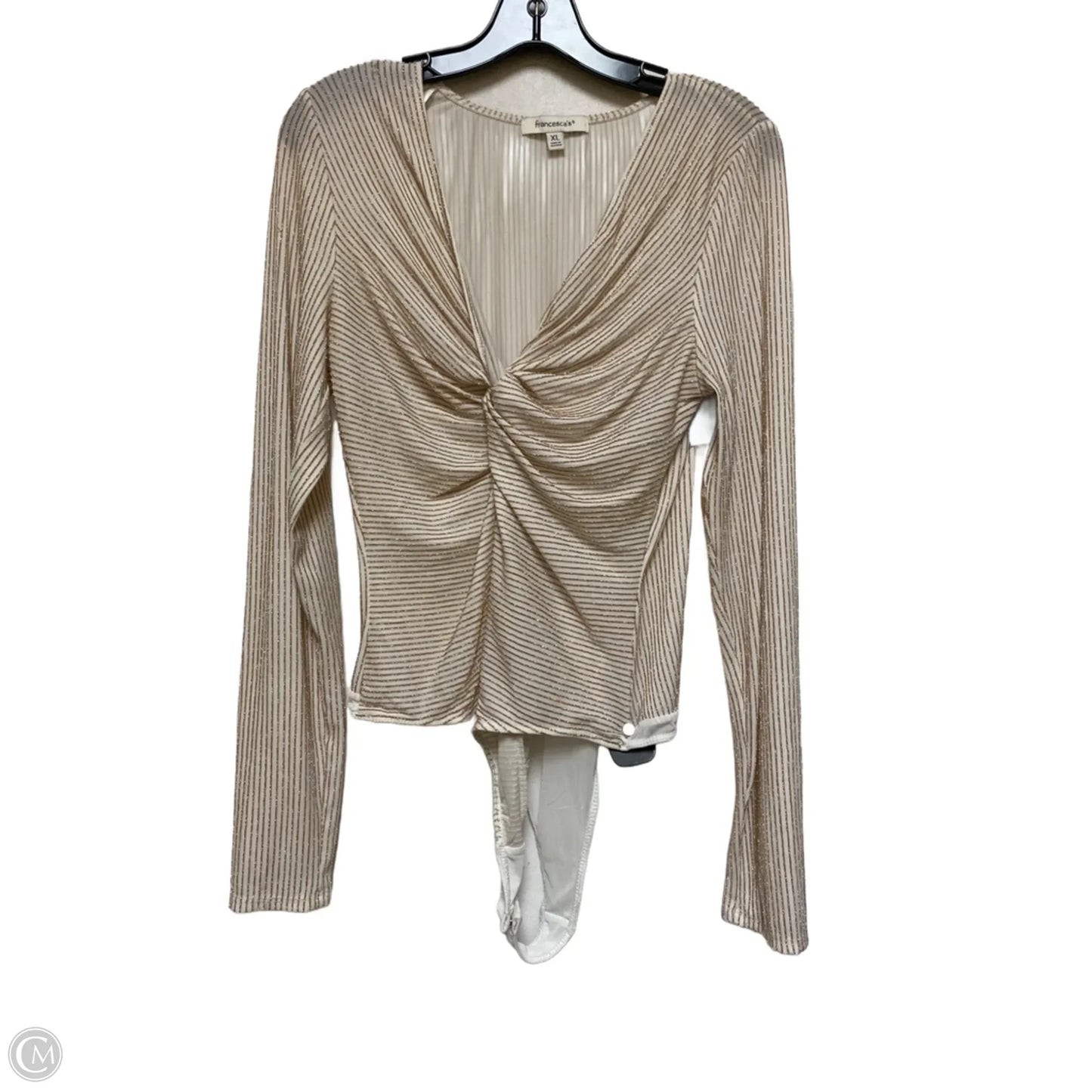Bodysuit By Francesca's In Gold & White, Size: Xl