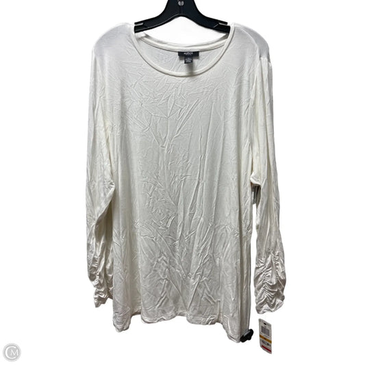 Top Long Sleeve Basic By Alfani In Cream, Size: 3x