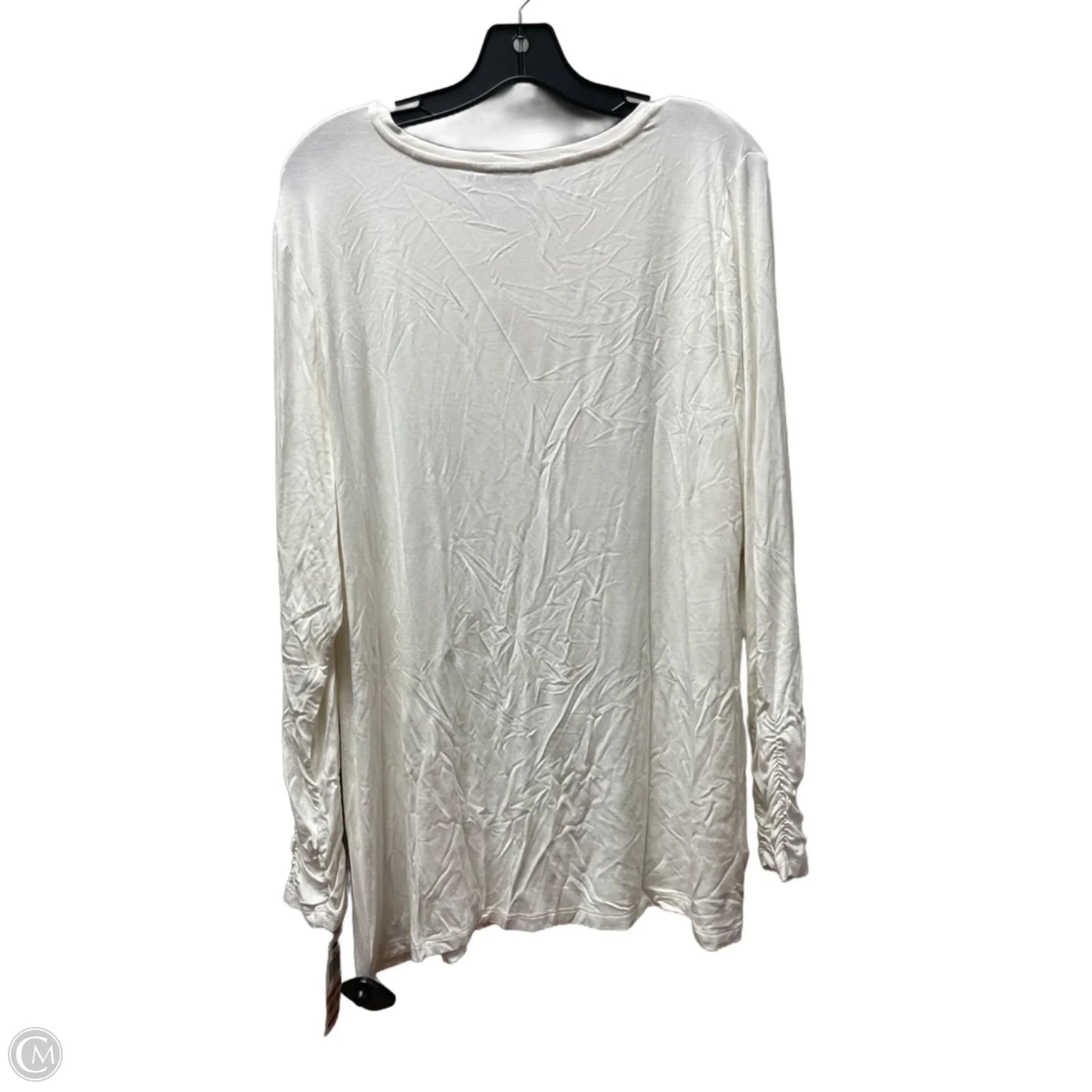 Top Long Sleeve Basic By Alfani In Cream, Size: 3x