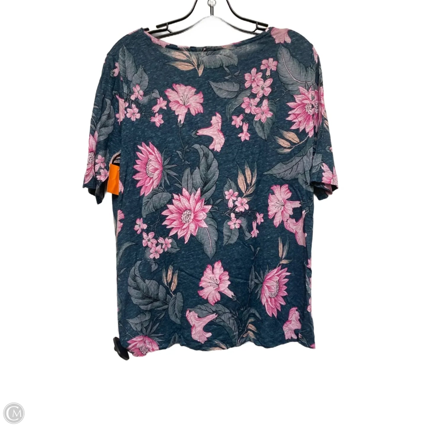 Top Short Sleeve Basic By Ann Taylor In Floral Print, Size: L