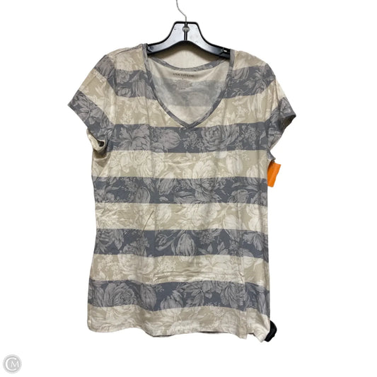 Top Short Sleeve Basic By Ann Taylor In Floral Print, Size: L