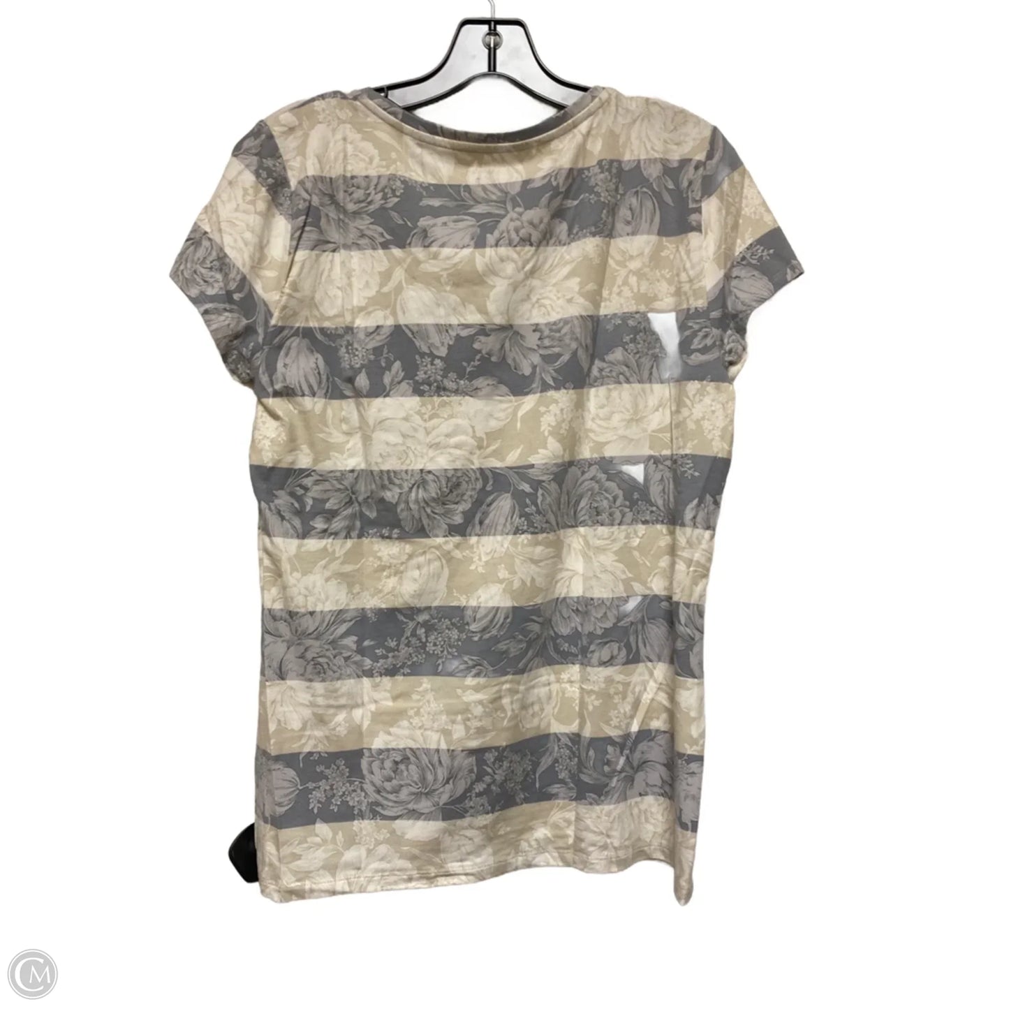 Top Short Sleeve Basic By Ann Taylor In Floral Print, Size: L