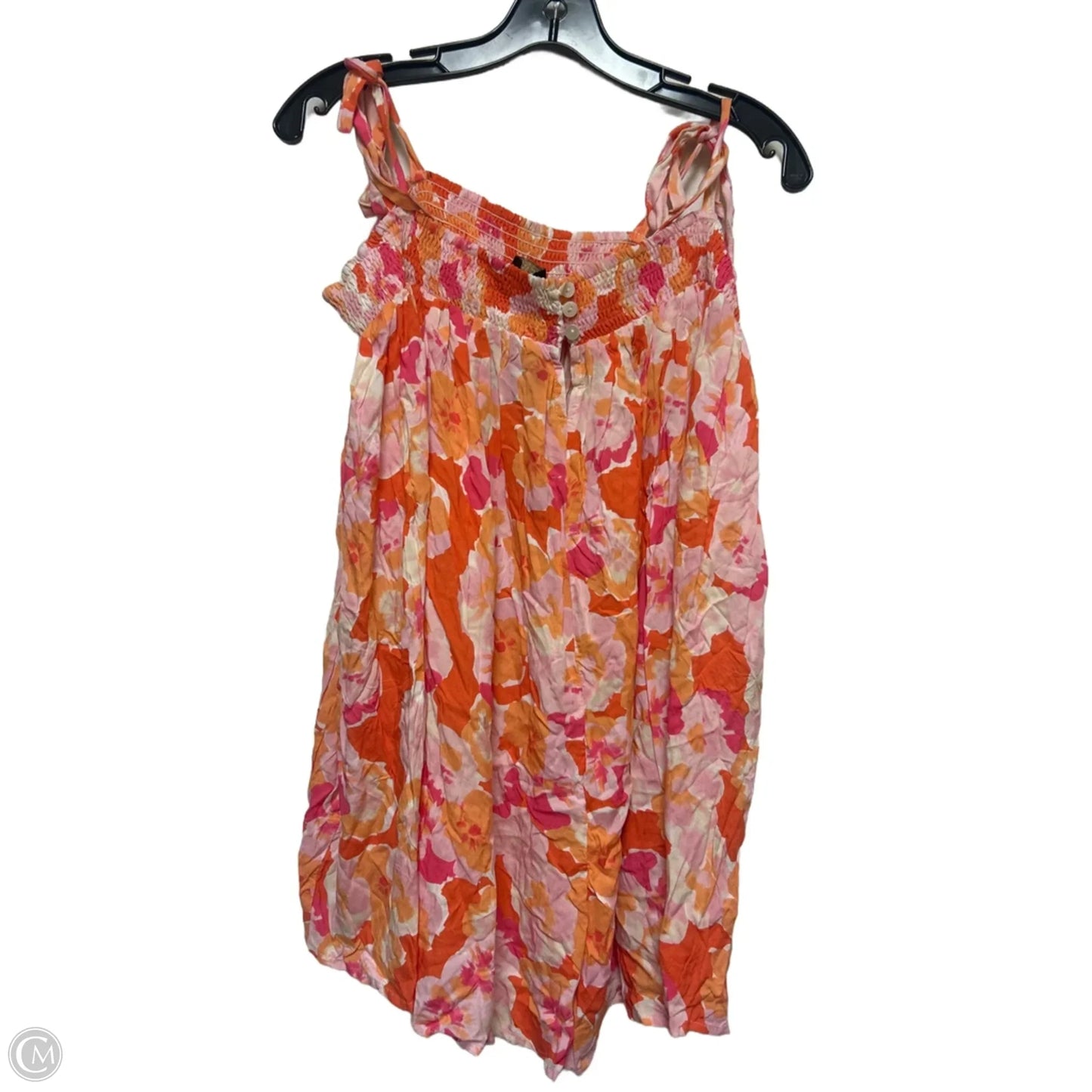 Romper By Clothes Mentor In Orange & Pink, Size: L