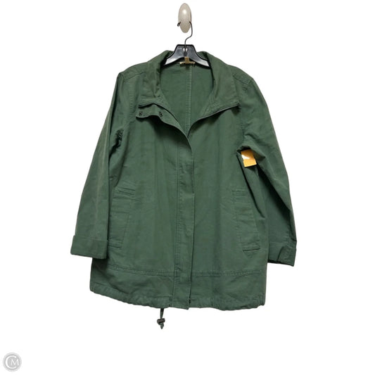 Jacket Shirt By Eileen Fisher In Green, Size: L