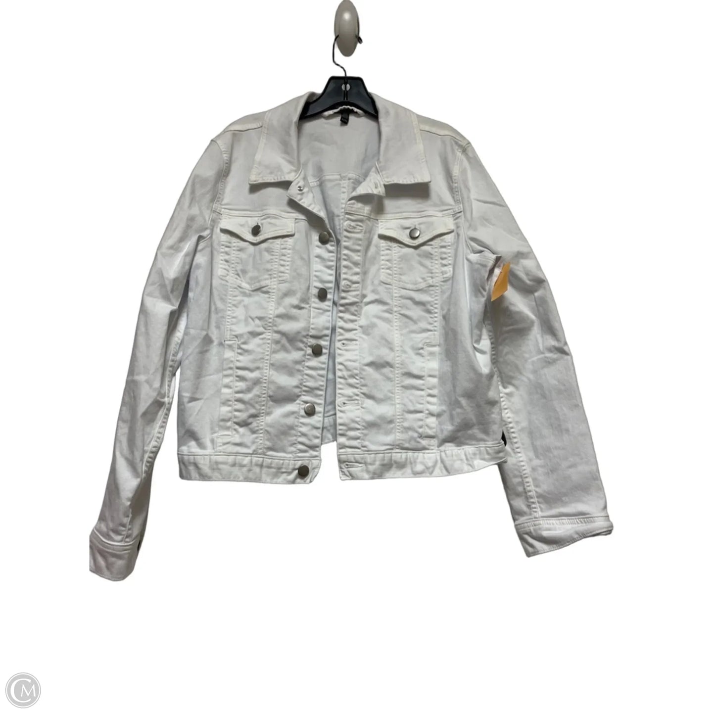 Jacket Denim By Eileen Fisher In White, Size: Xl