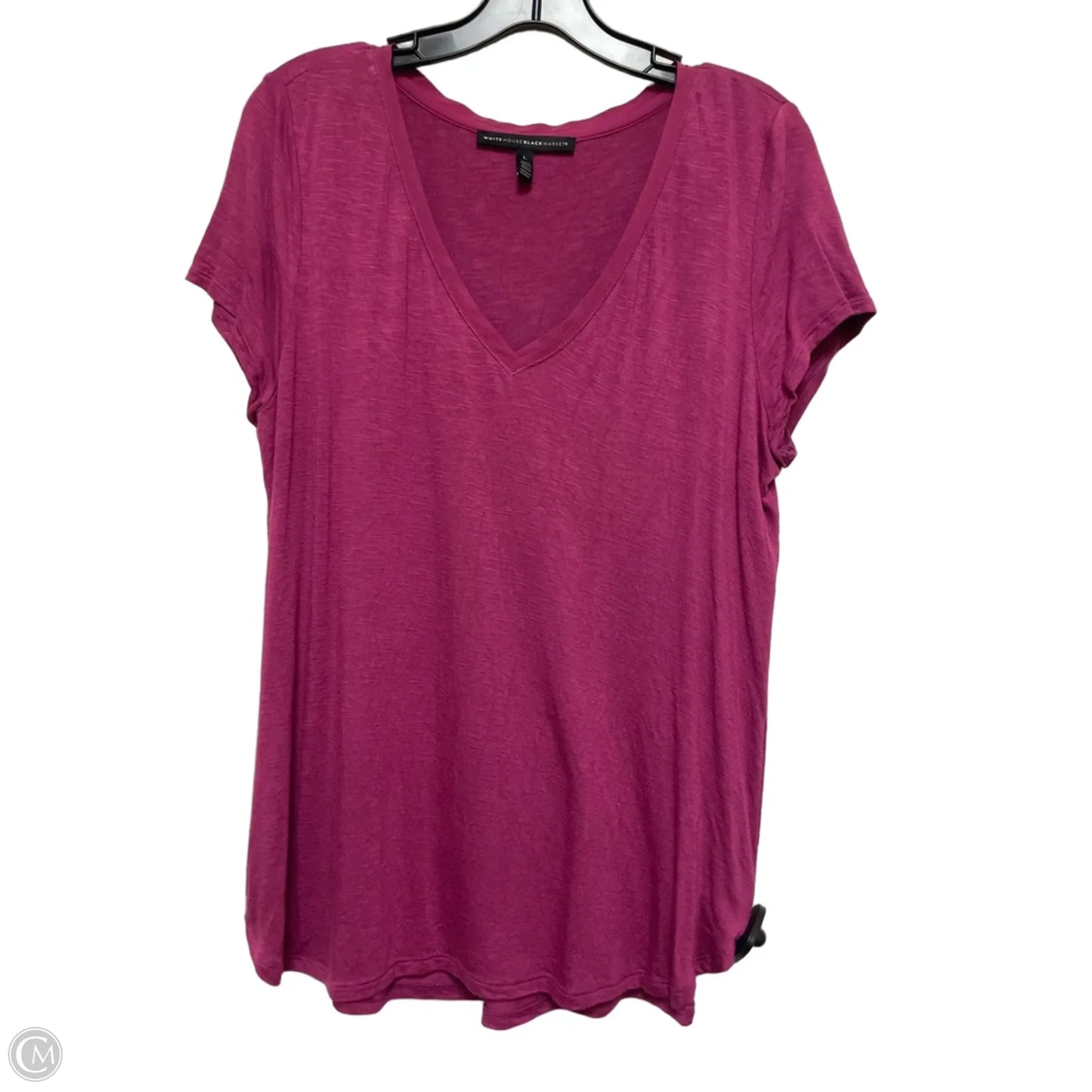 Top Short Sleeve Basic By White House Black Market In Purple, Size: L