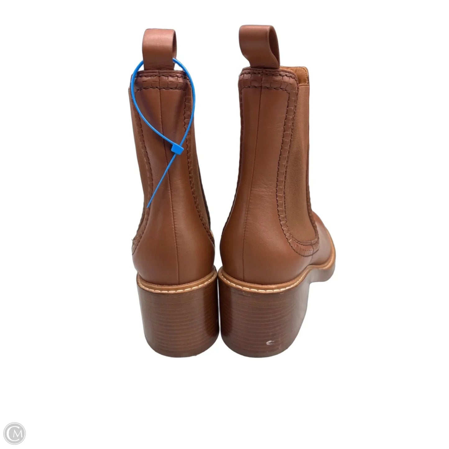 Boots Luxury Designer By Chloe In Brown, Size: 7.5