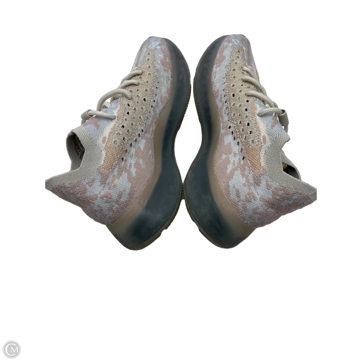 Shoes Luxury Designer By Yeezy In Grey, Size: 9.5