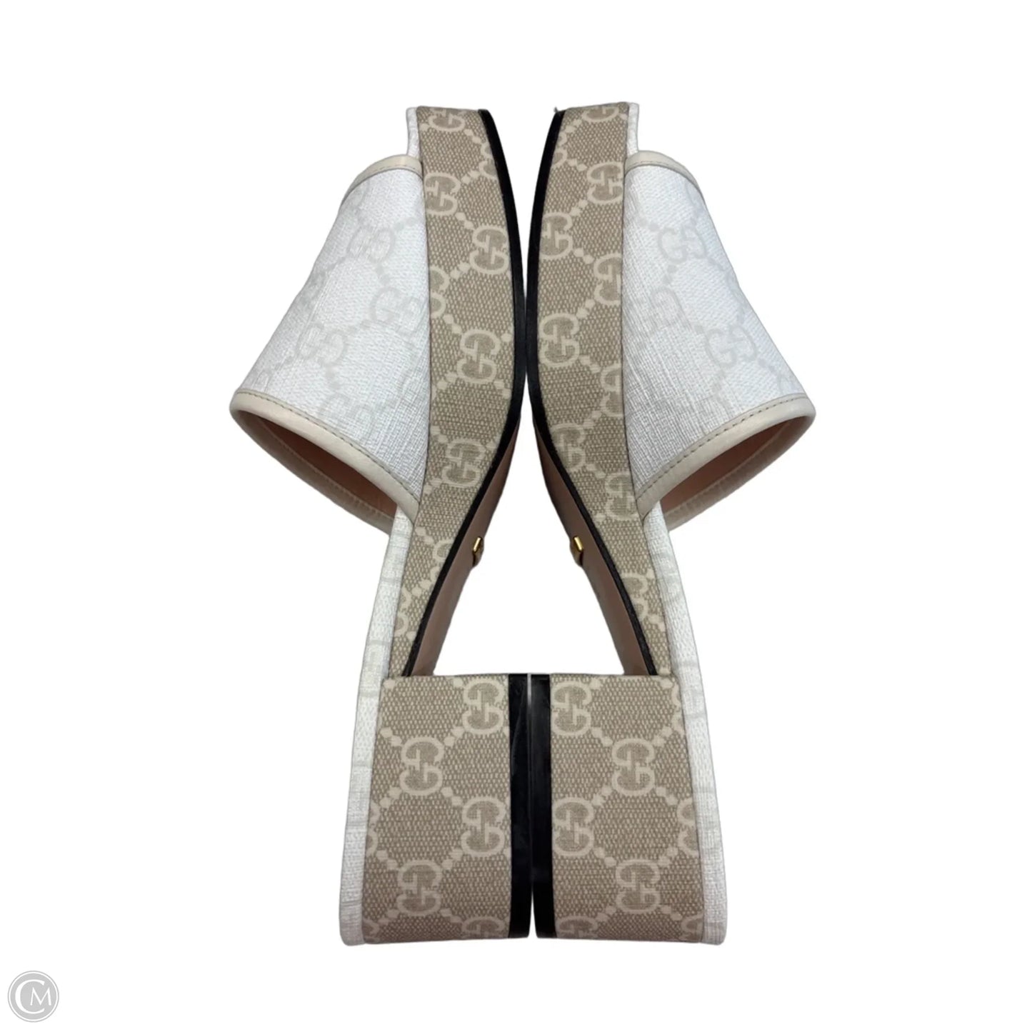Shoes Luxury Designer By Gucci In White, Size: 7.5