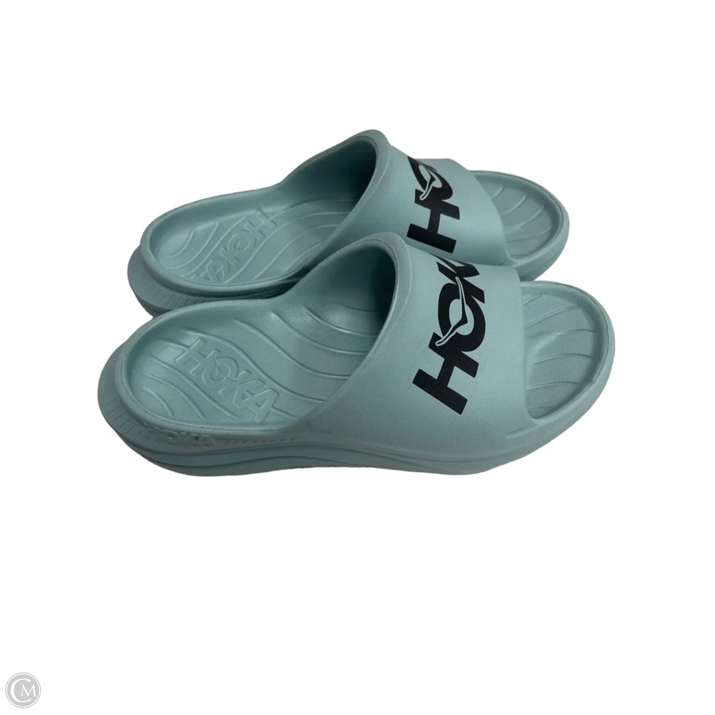 Sandals Flats By Hoka In Black & Blue, Size: 9