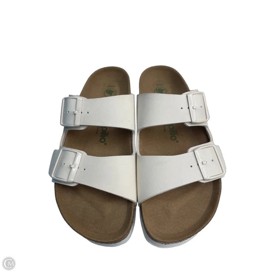 Sandals Heels Platform By Papillion In Cream, Size: 8
