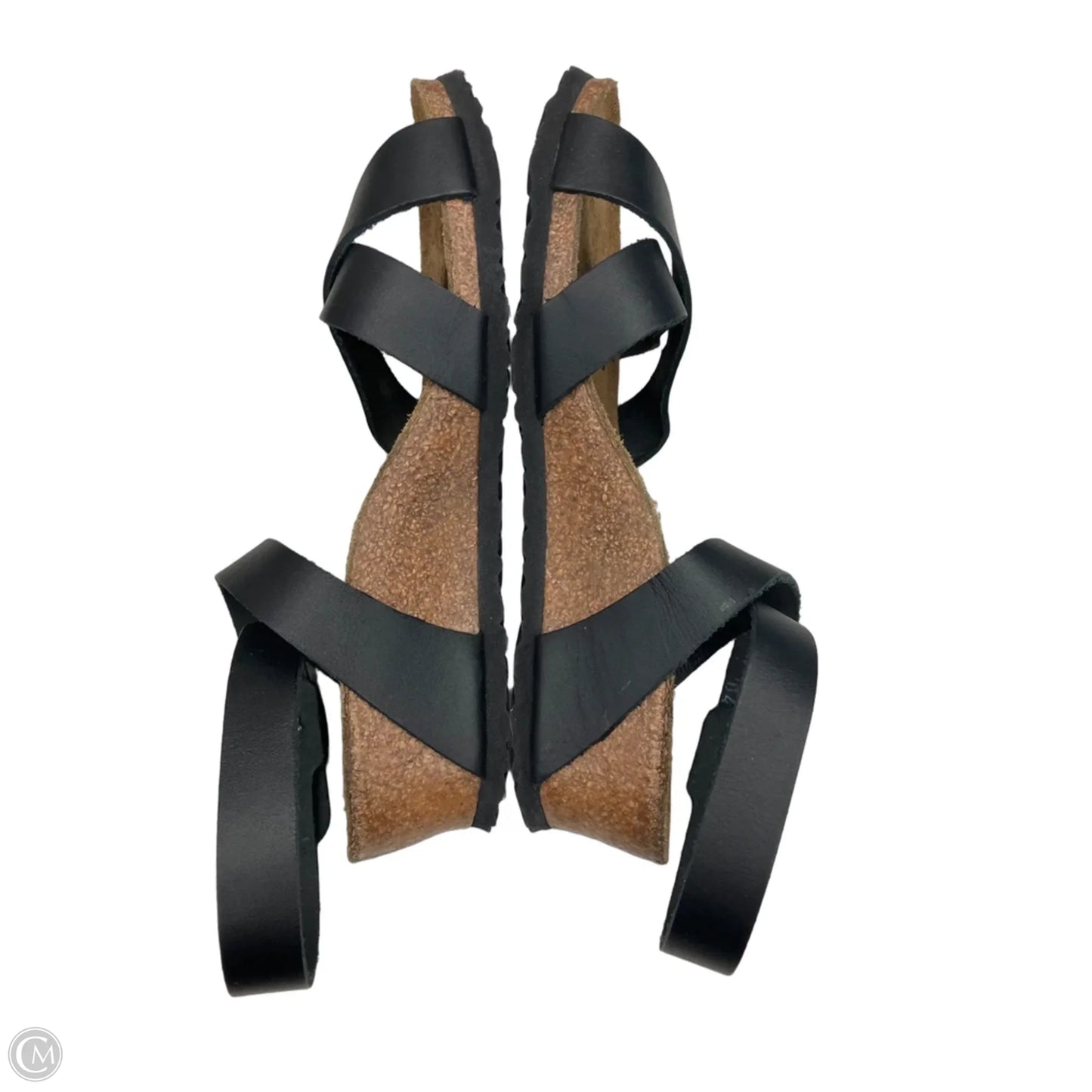 Sandals Heels Wedge By Birkenstock In Black, Size: 6