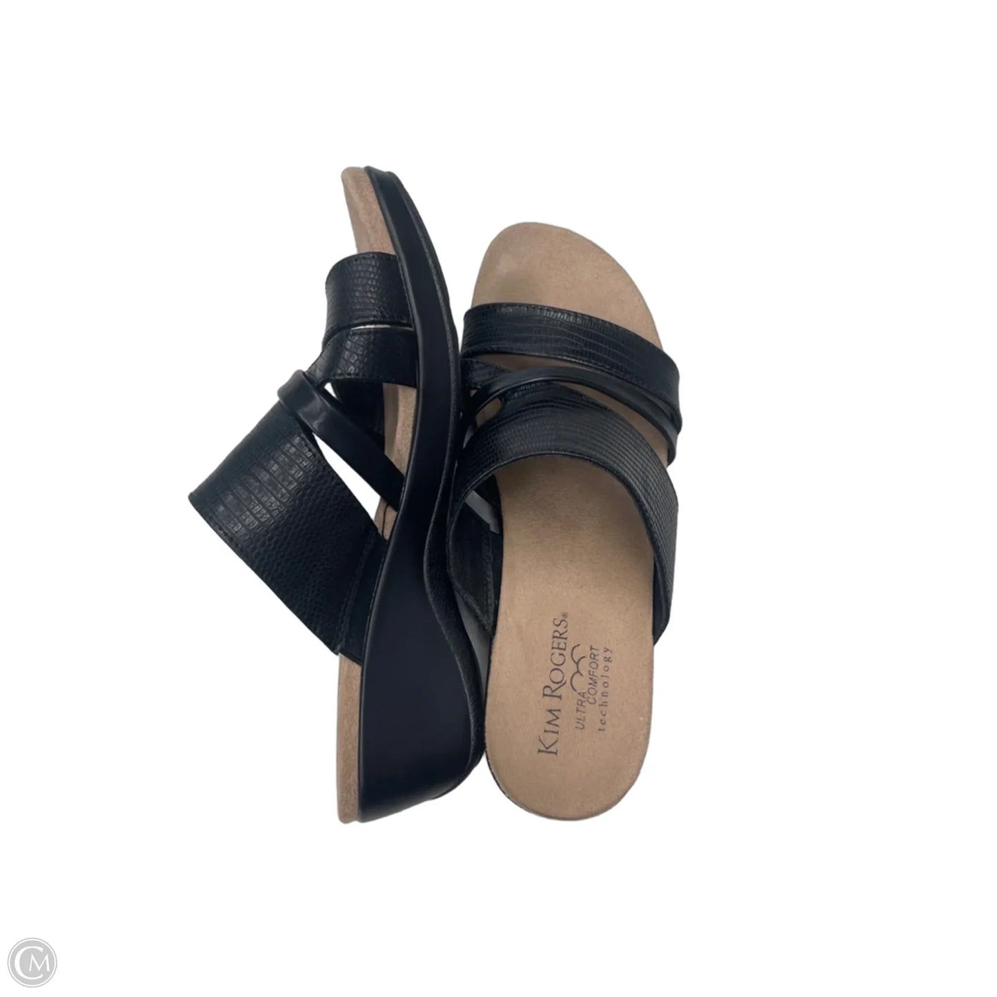 Sandals Heels Wedge By Kim Rogers In Black, Size: 7