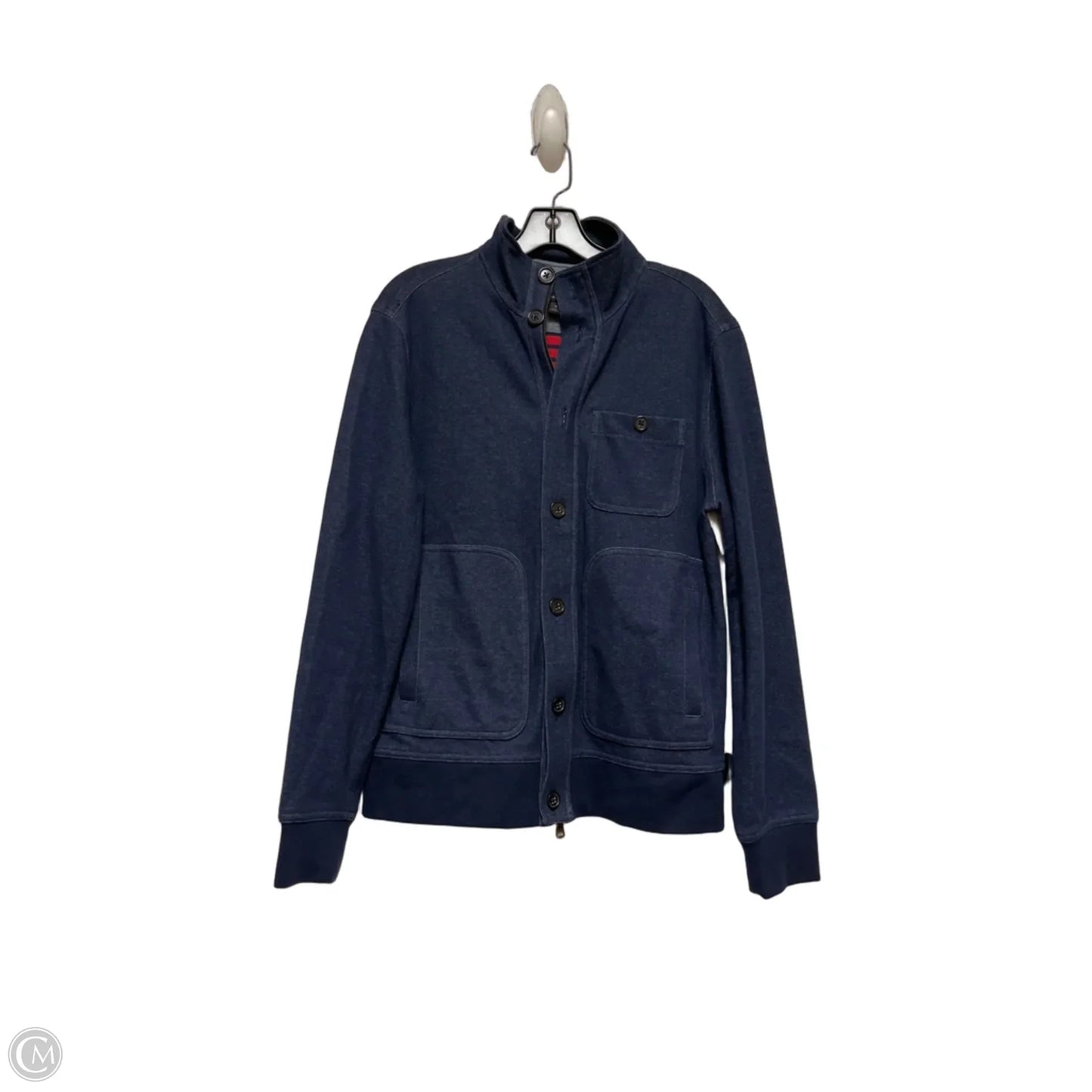 Jacket Shirt By Banana Republic In Blue, Size: M