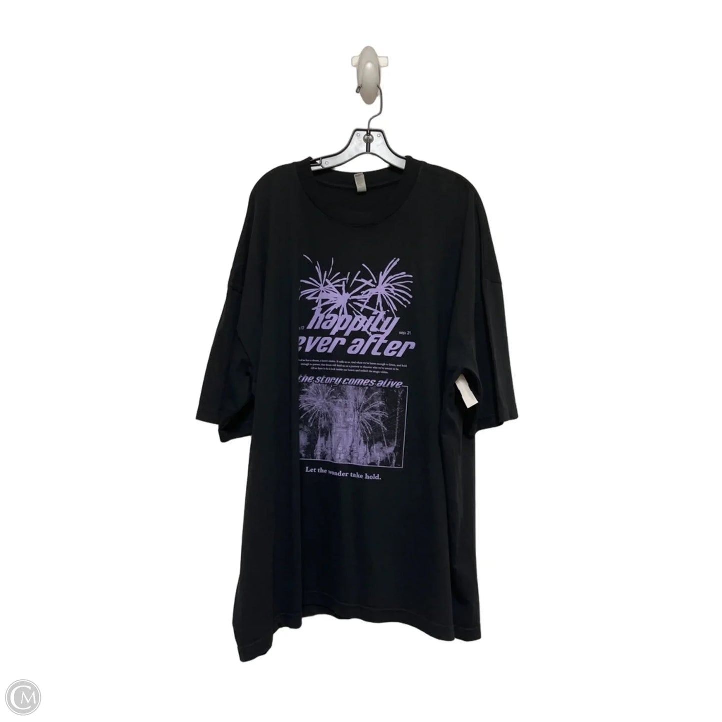 Top Short Sleeve Basic By Clothes Mentor In Black & Purple, Size: 3x