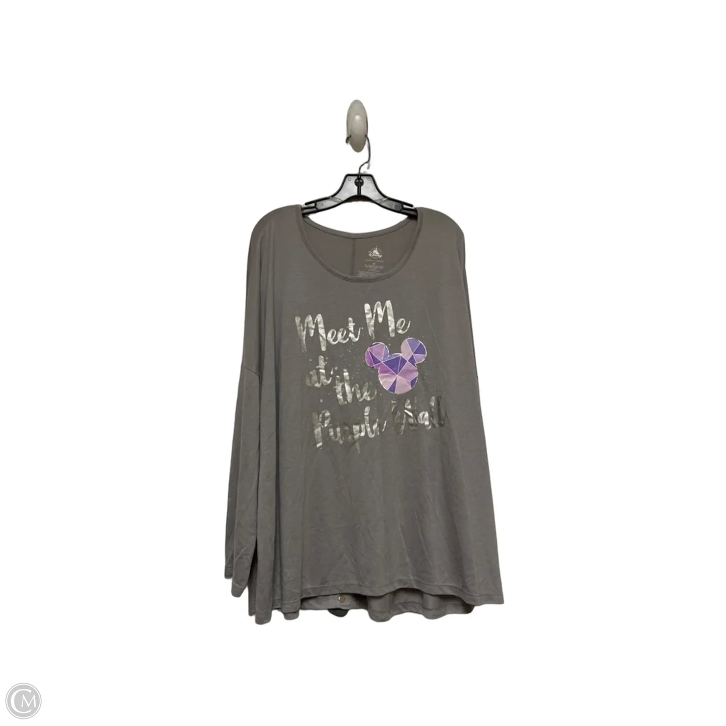 Top Long Sleeve Basic By Disney Store In Green & Purple, Size: 1x