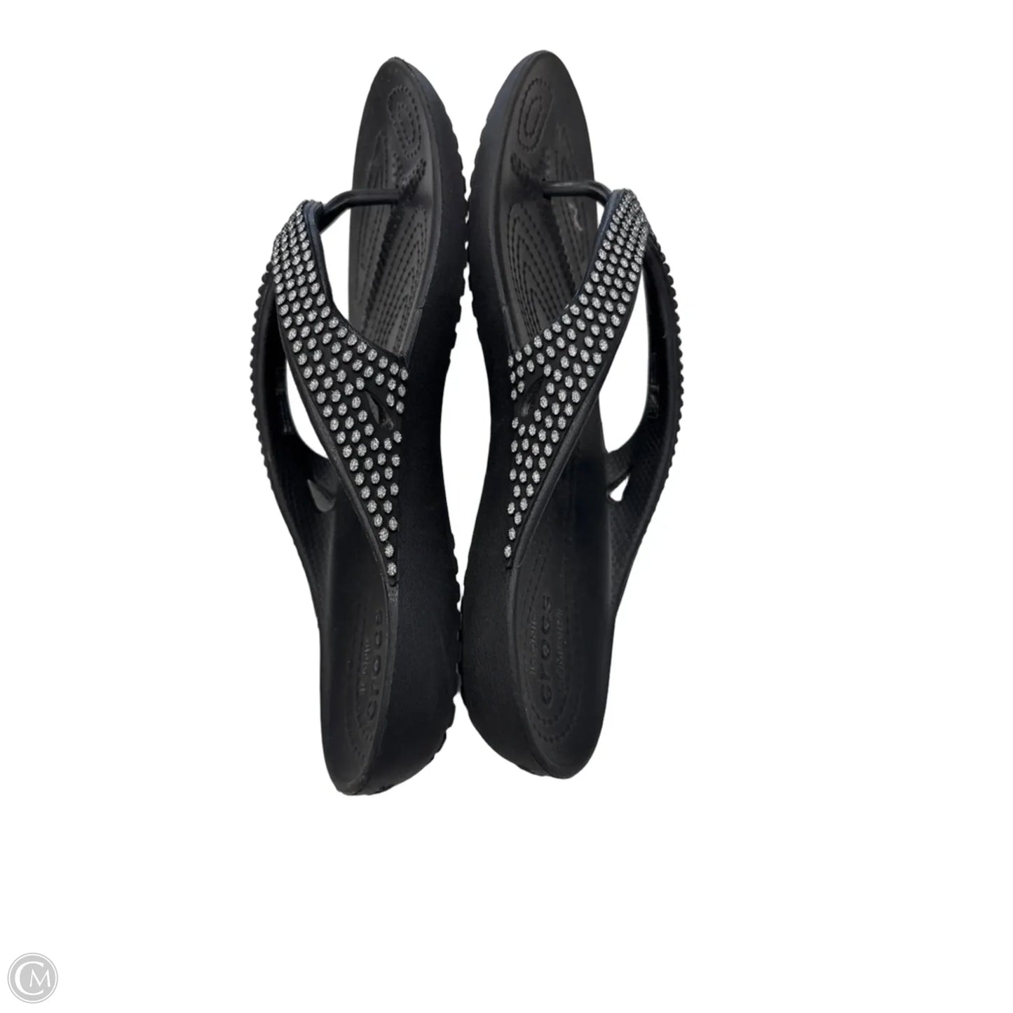 Sandals Flats By Crocs In Black, Size: 9
