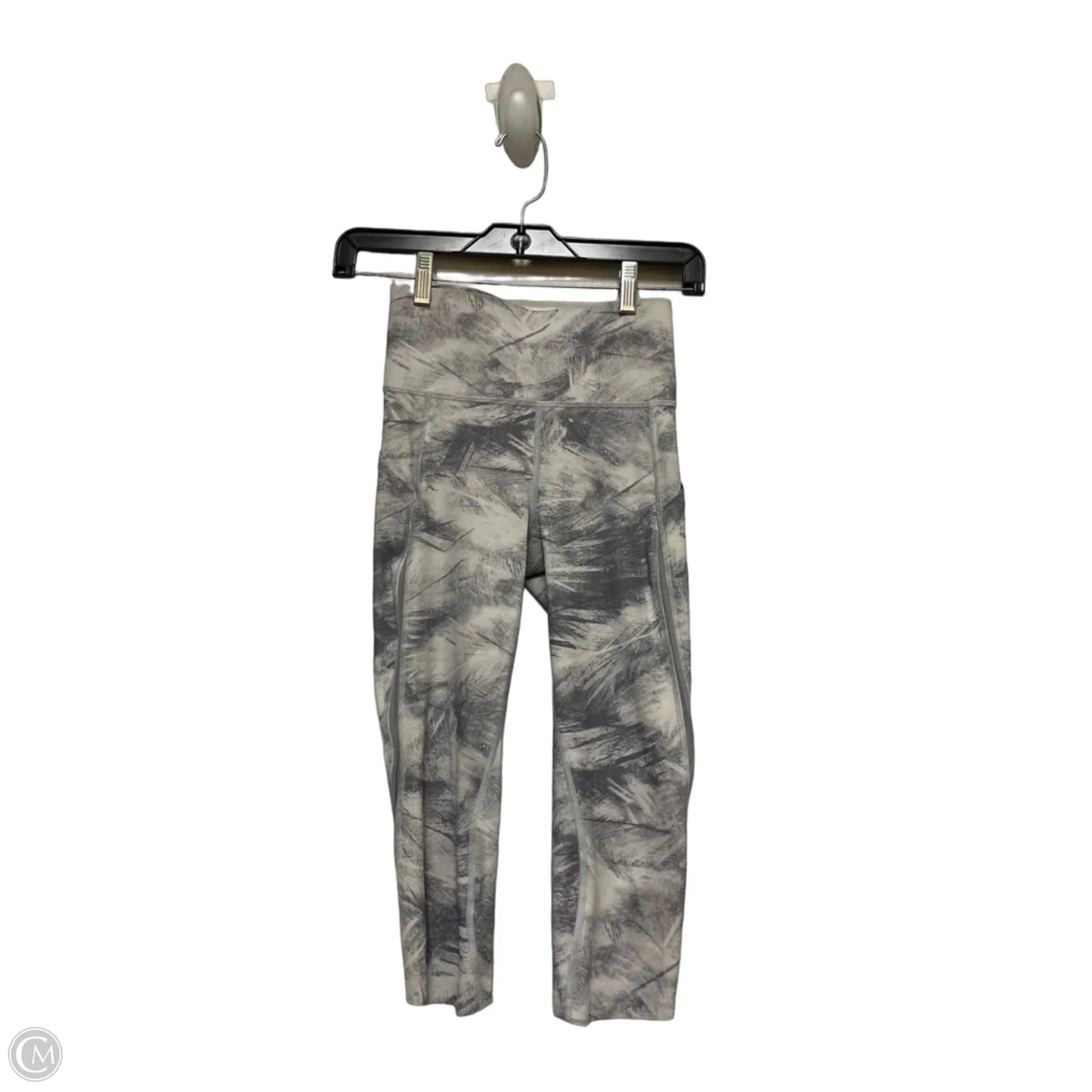 Athletic Capris By Lululemon In Grey & White, Size: 2