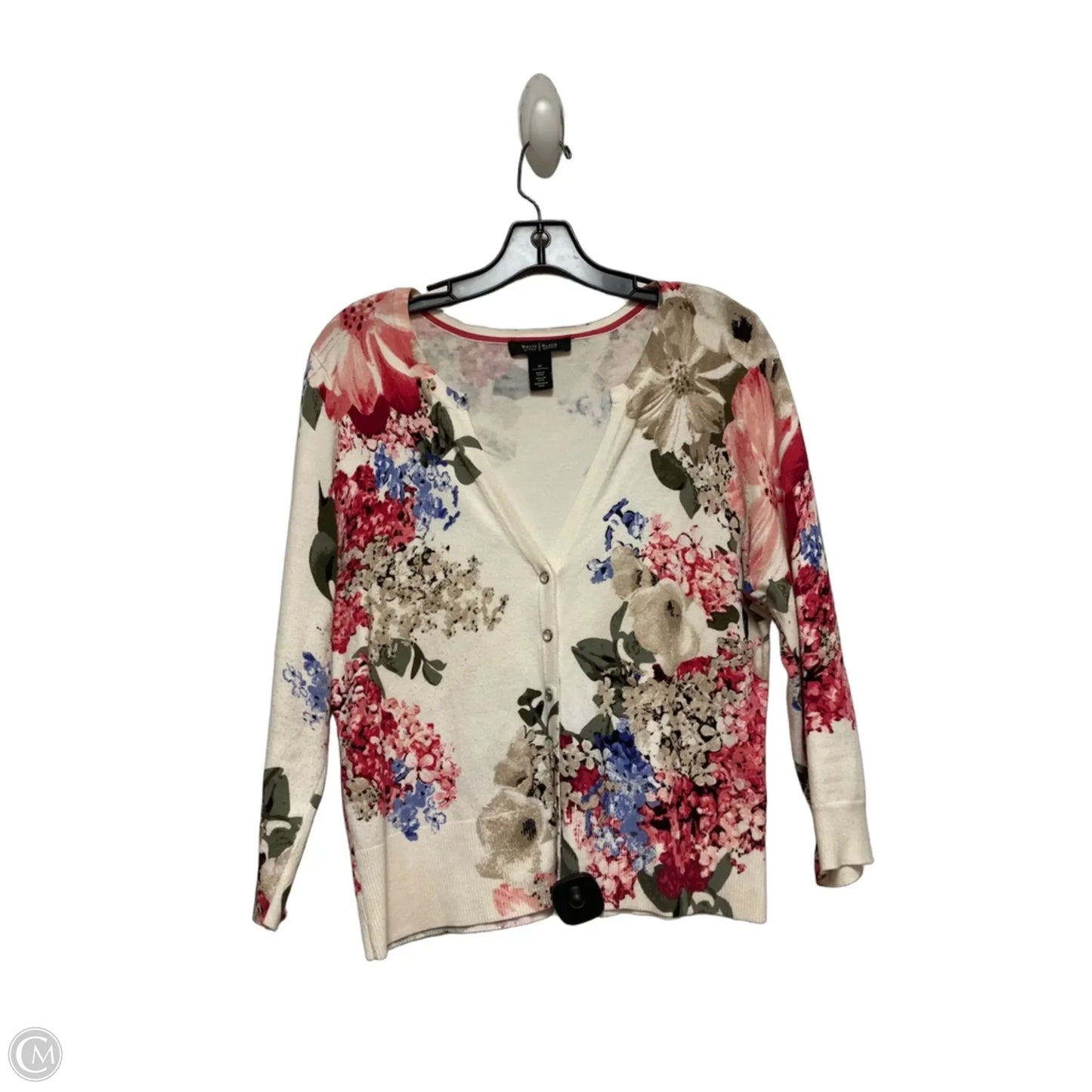 Cardigan By White House Black Market In Floral Print, Size: M