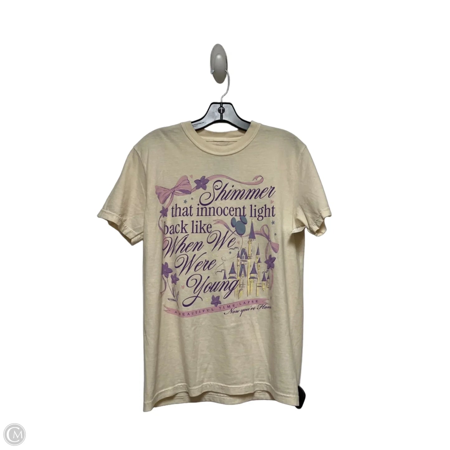 Top Short Sleeve Basic By Clothes Mentor In Ivory, Size: S