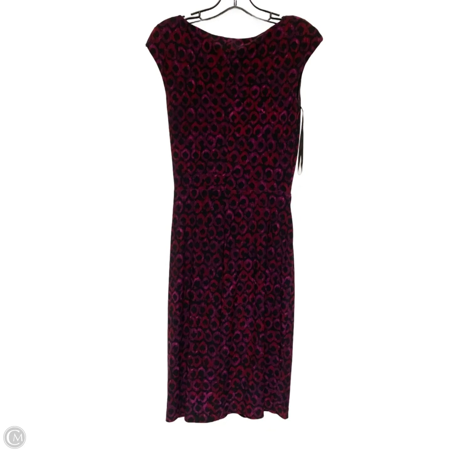 Dress Casual Midi By Ralph Lauren In Black & Purple, Size: 4