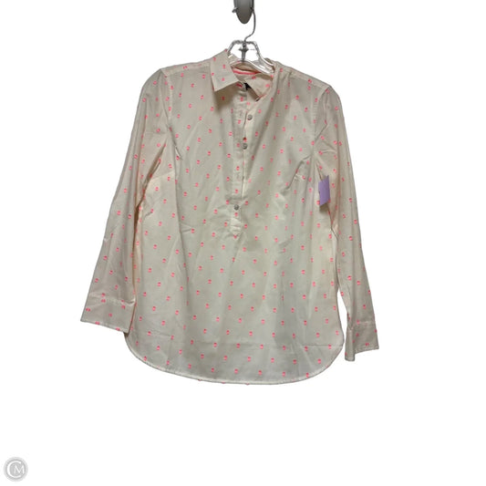 Top Long Sleeve By Talbots In Cream & Pink, Size: Sp
