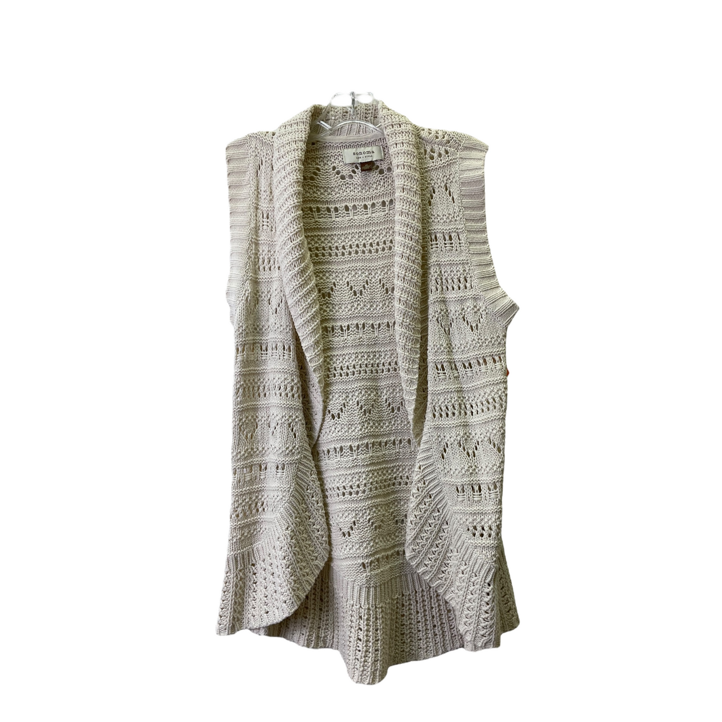 Cream Vest Sweater By Sonoma, Size: M