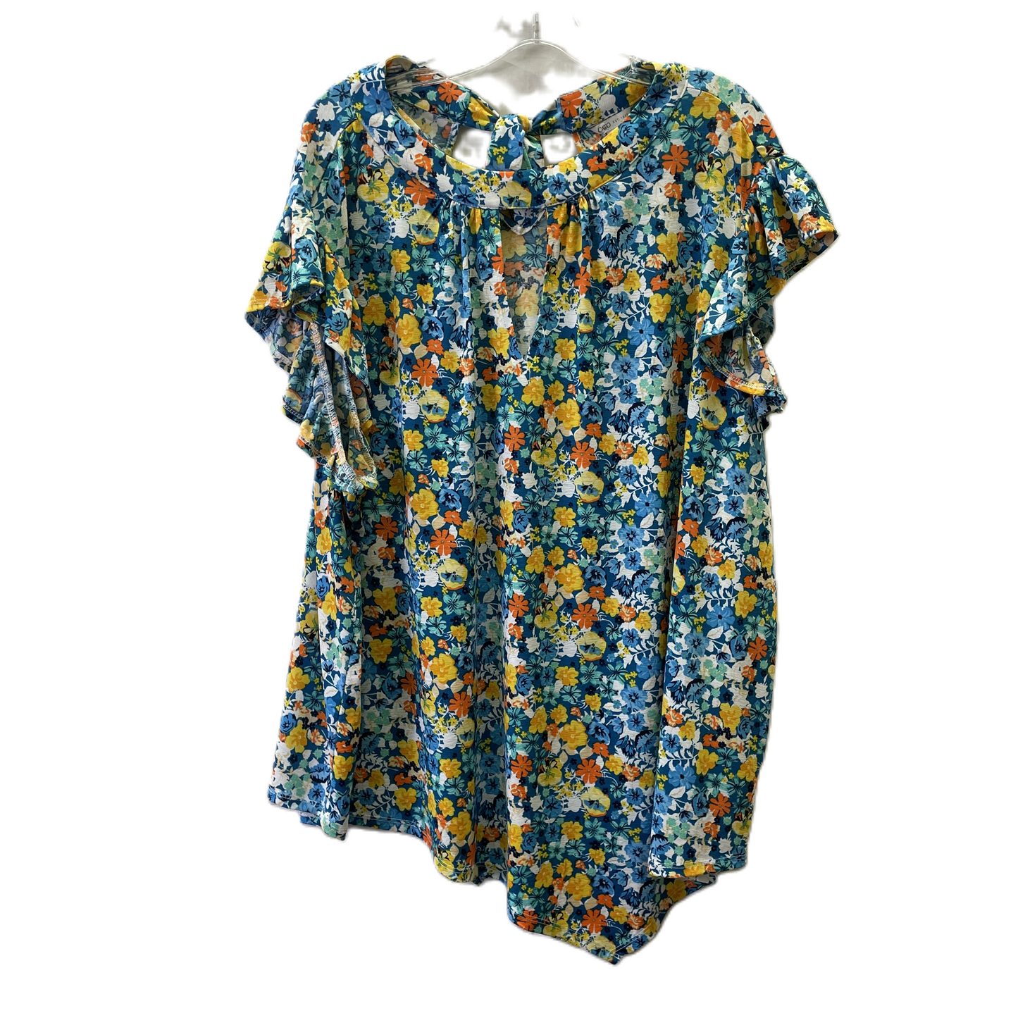 Top Short Sleeve By Cato In Floral Print, Size: 3x