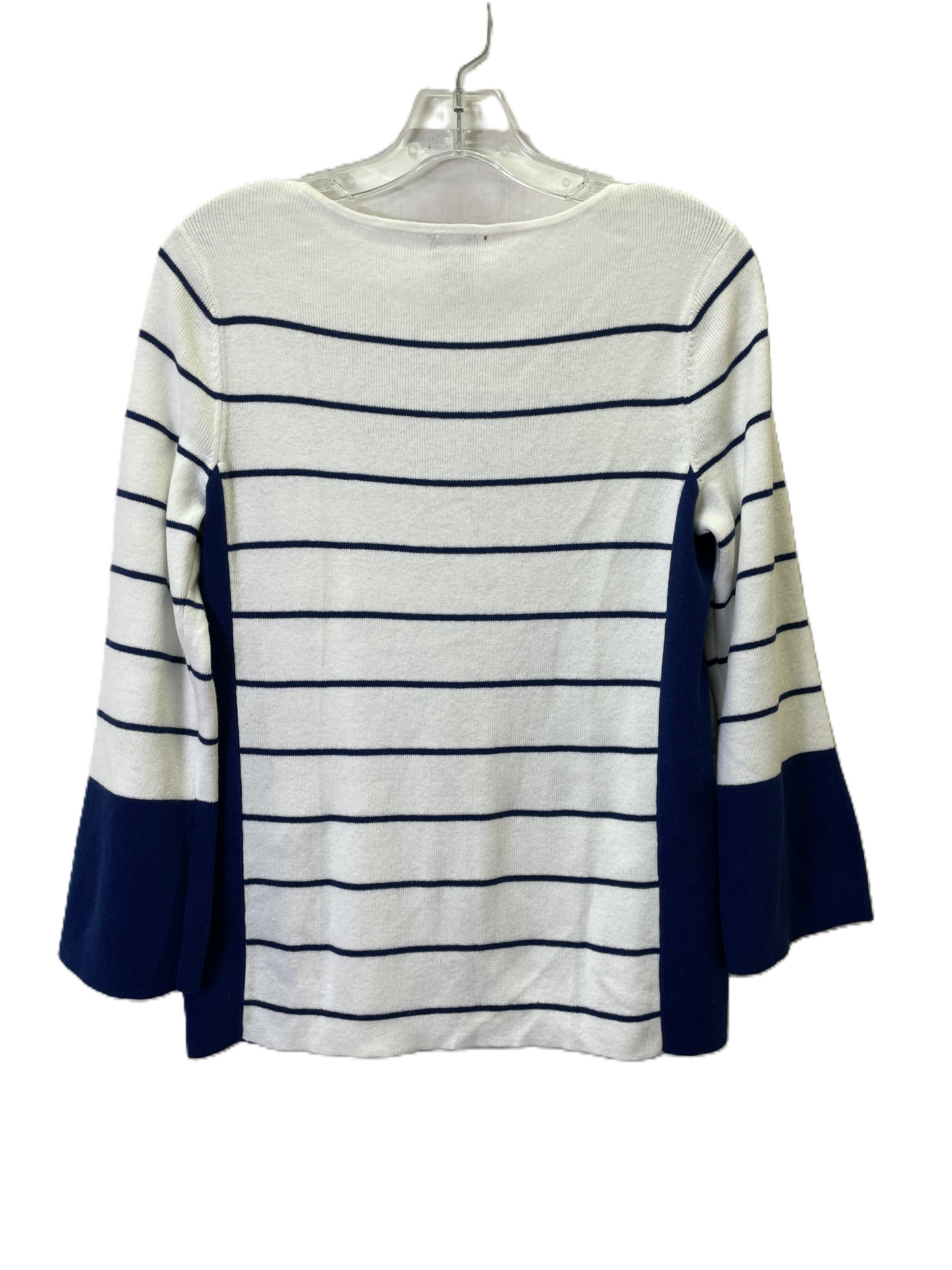 Sweater By Chicos In Blue & White, Size: M