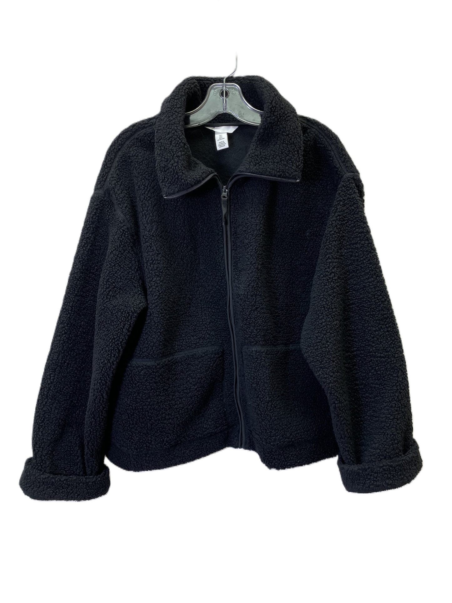 Jacket Fleece By H&m In Black, Size: L