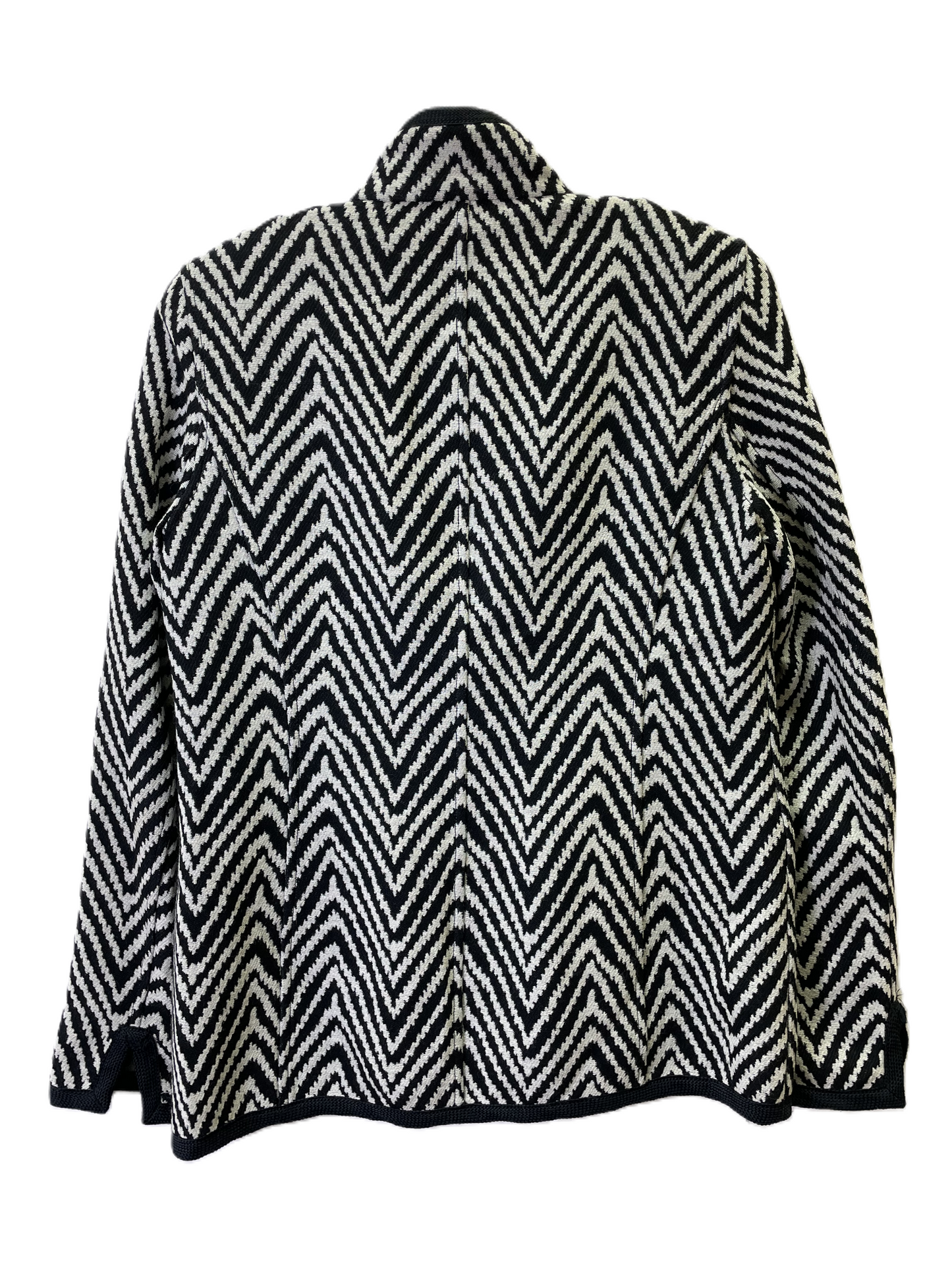 Sweater Cardigan Designer By Cma In Black & White, Size: S