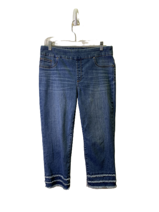 Jeans Cropped By Chicos In Blue Denim, Size: 8