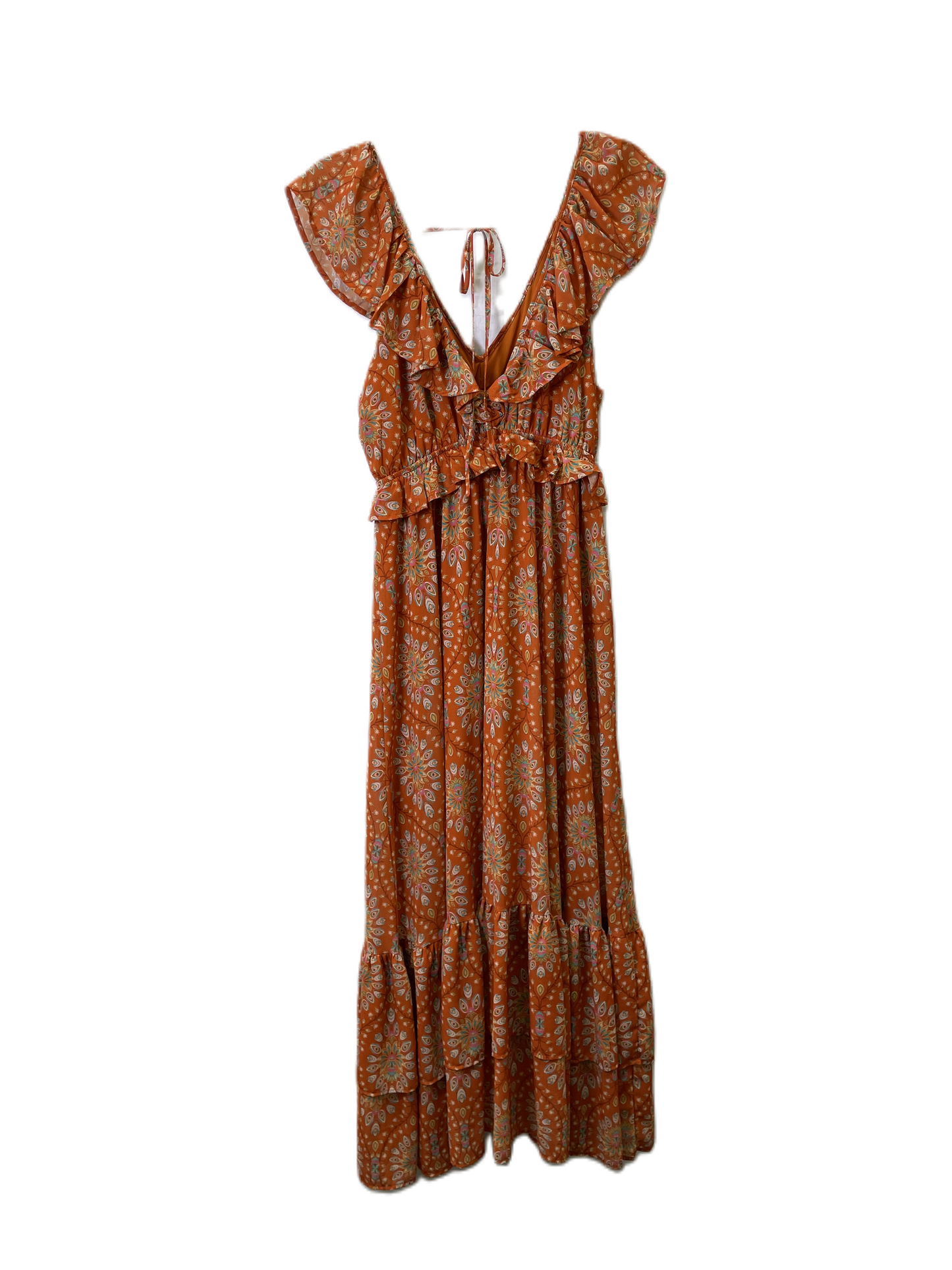 Dress Casual Maxi By Flying Tomato In Orange, Size: L