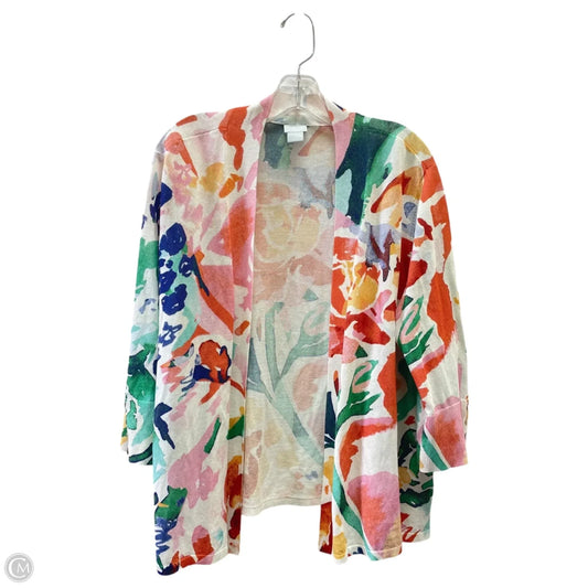 Sweater Cardigan By Chicos In Multi-colored, Size: Xl