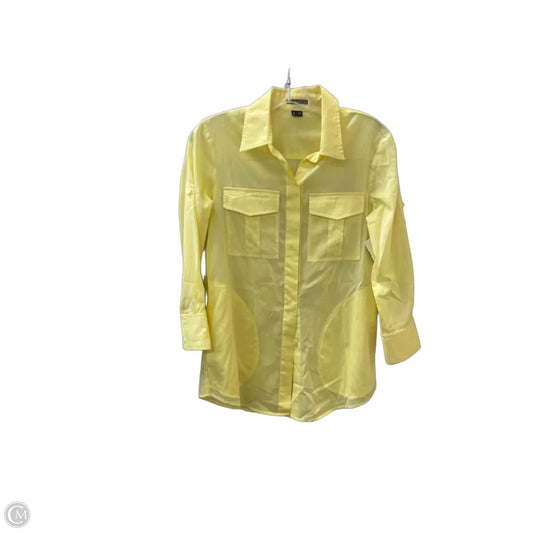 Top Long Sleeve By Theory In Yellow, Size: Xsp
