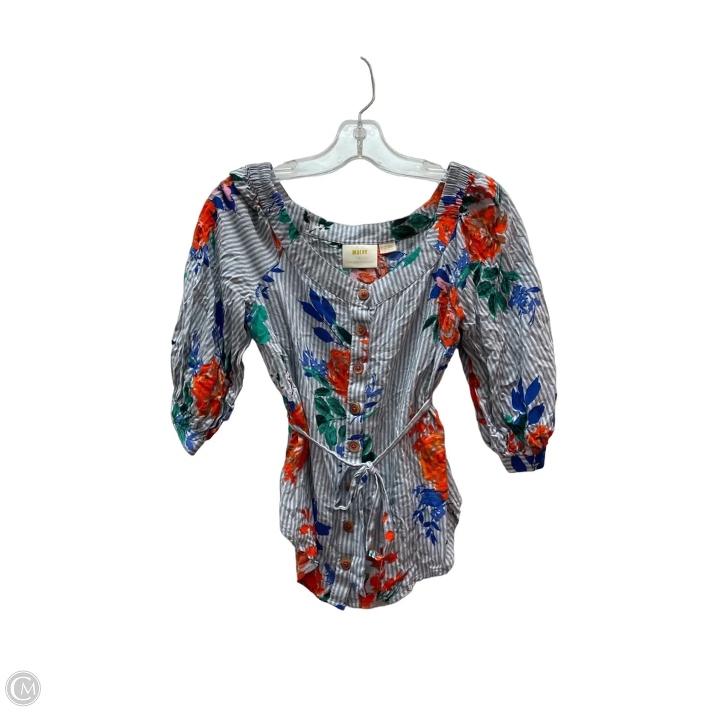 Top Short Sleeve By Maeve In Grey, Size: Sp