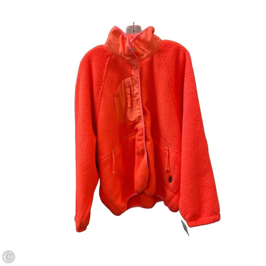 Jacket Fleece By Free People In Orange, Size: Xl