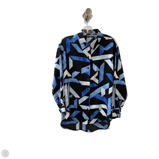 Top 3/4 Sleeve Designer By Karl Lagerfeld In Blue, Size: Xs