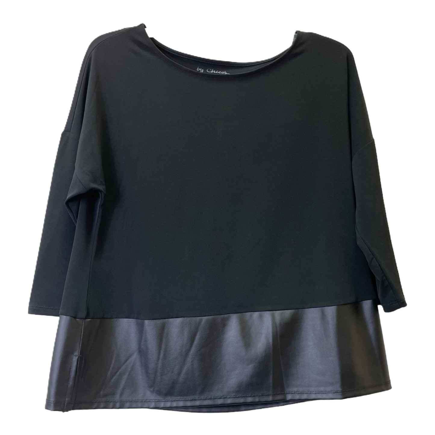 Top 3/4 Sleeve By Chicos In Black, Size: M