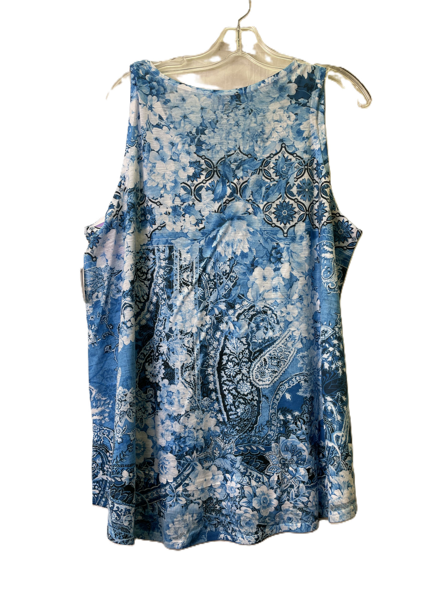 Blue Top Sleeveless By Concepts, Size: 1x