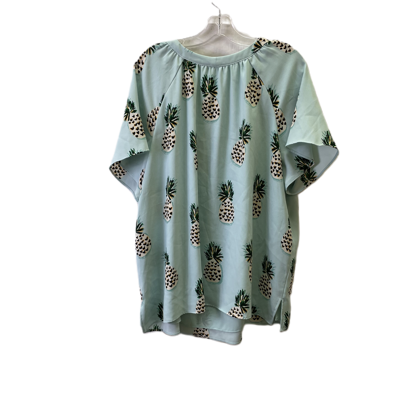 Blue Top Short Sleeve By Cooper & Ella, Size: 2x