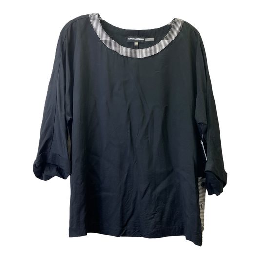 Black Top 3/4 Sleeve By Karl Lagerfeld, Size: L