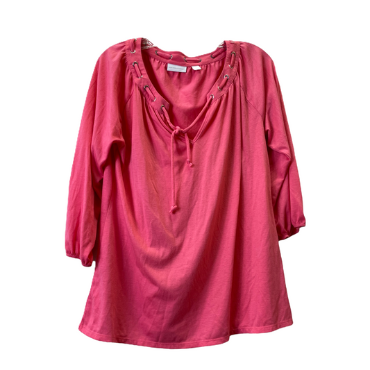 Pink Top 3/4 Sleeve By New York And Co, Size: M