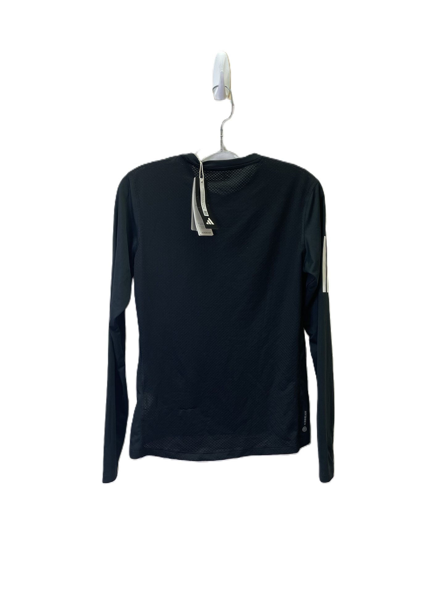 Athletic Top Long Sleeve Collar By Adidas In Black, Size: Xs