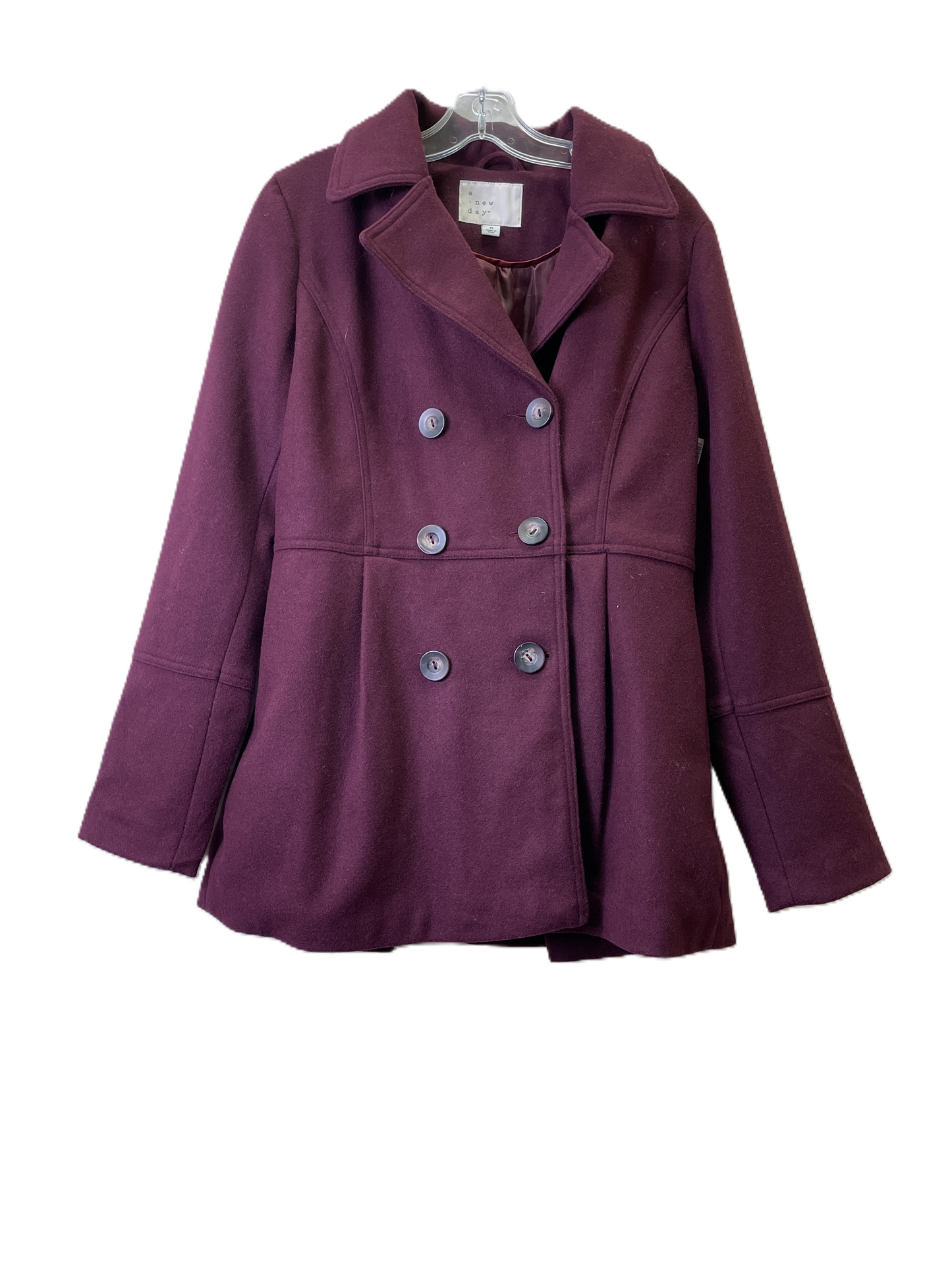 Purple Coat Peacoat By A New Day, Size: M